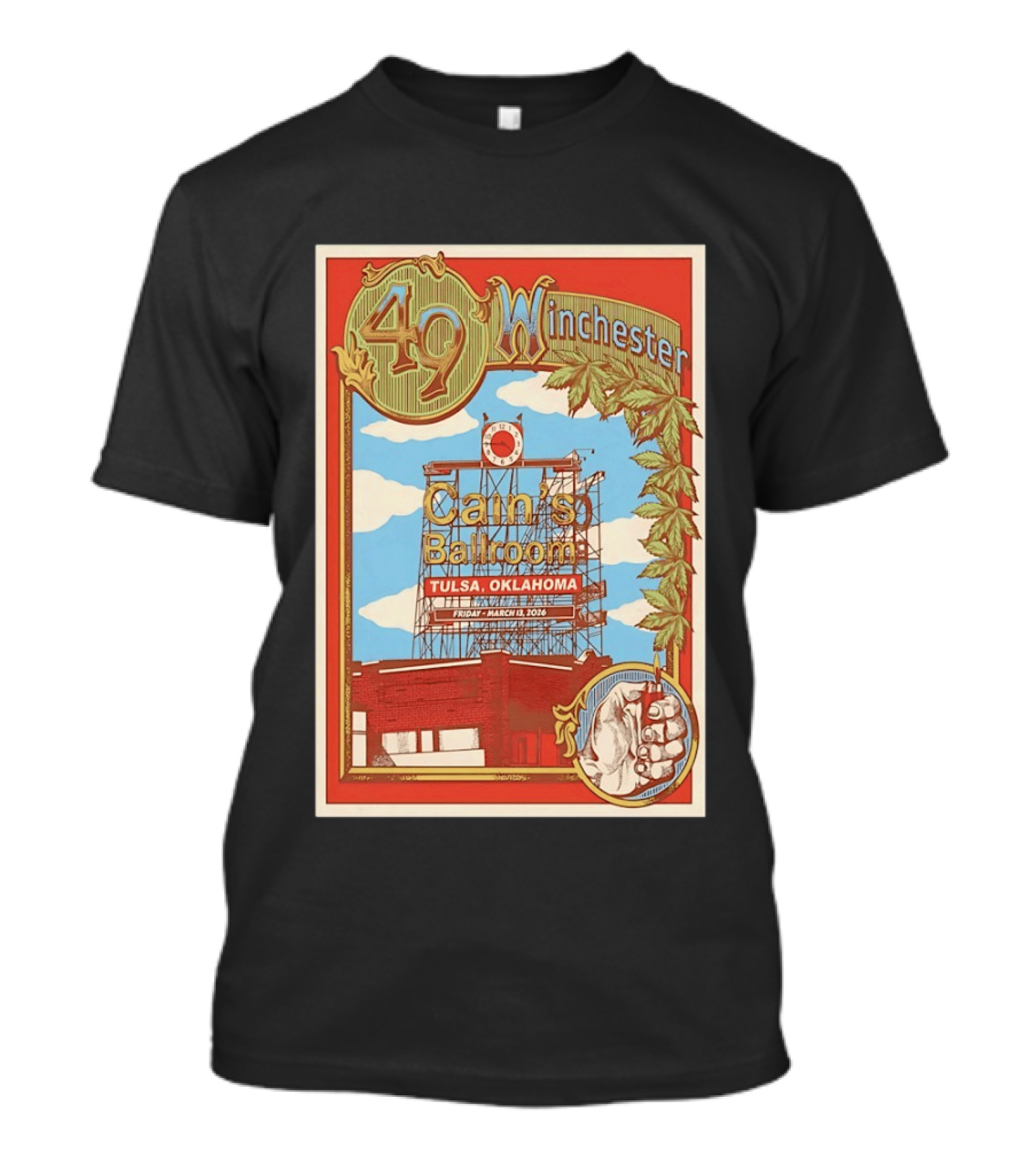 49 Winchester Cain's Ballroom Tulsa Oklahoma March 13 2026 T-Shirt