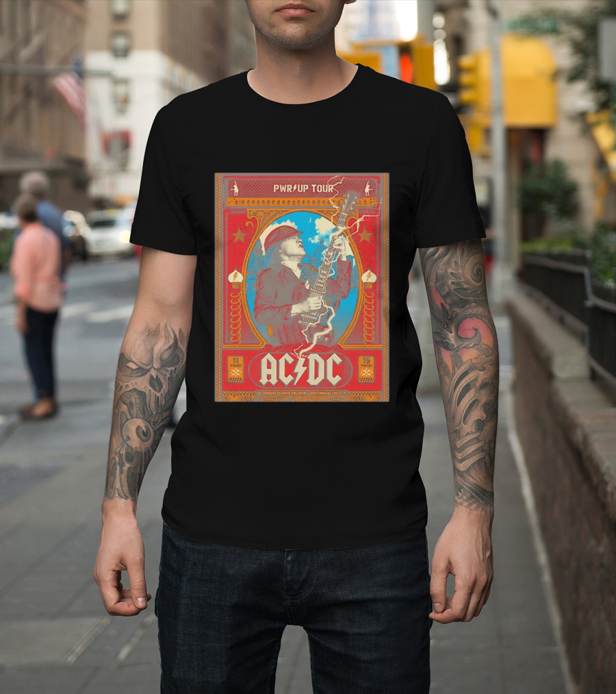 PWR Up Tour ACDC Parque Estadio Nacional Santiago De Chile Marzo 2020 T-Shirt