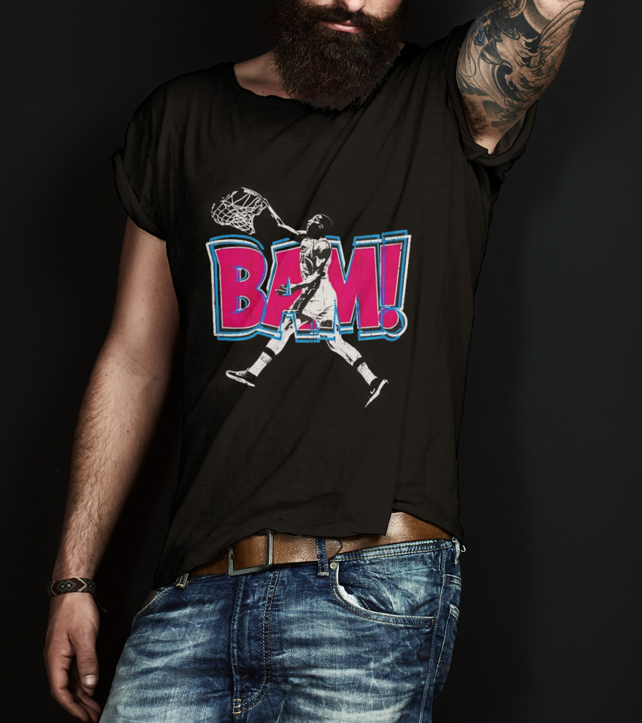 Bam Miami Heat Basketball Player Action Comic T-Shirt