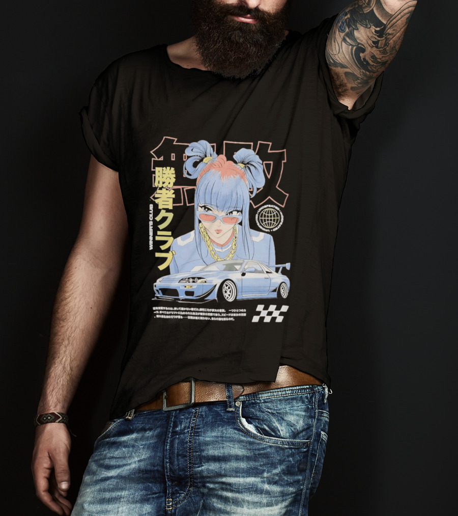 Piko Chan Nissan Skyline GT R Racing Club Anime Style Undefeated Winners T-Shirt