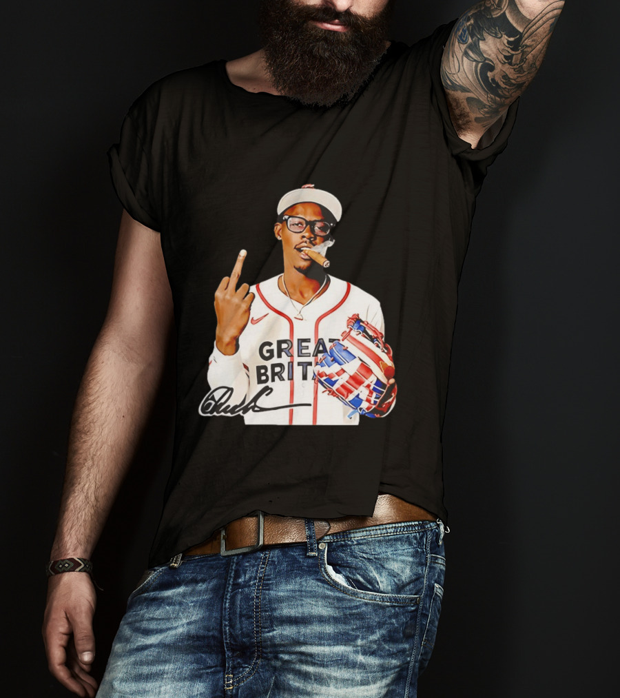 Jazz Chisholm Jr Great Britain Jersey Smoking Middle Finger Signature T-Shirt