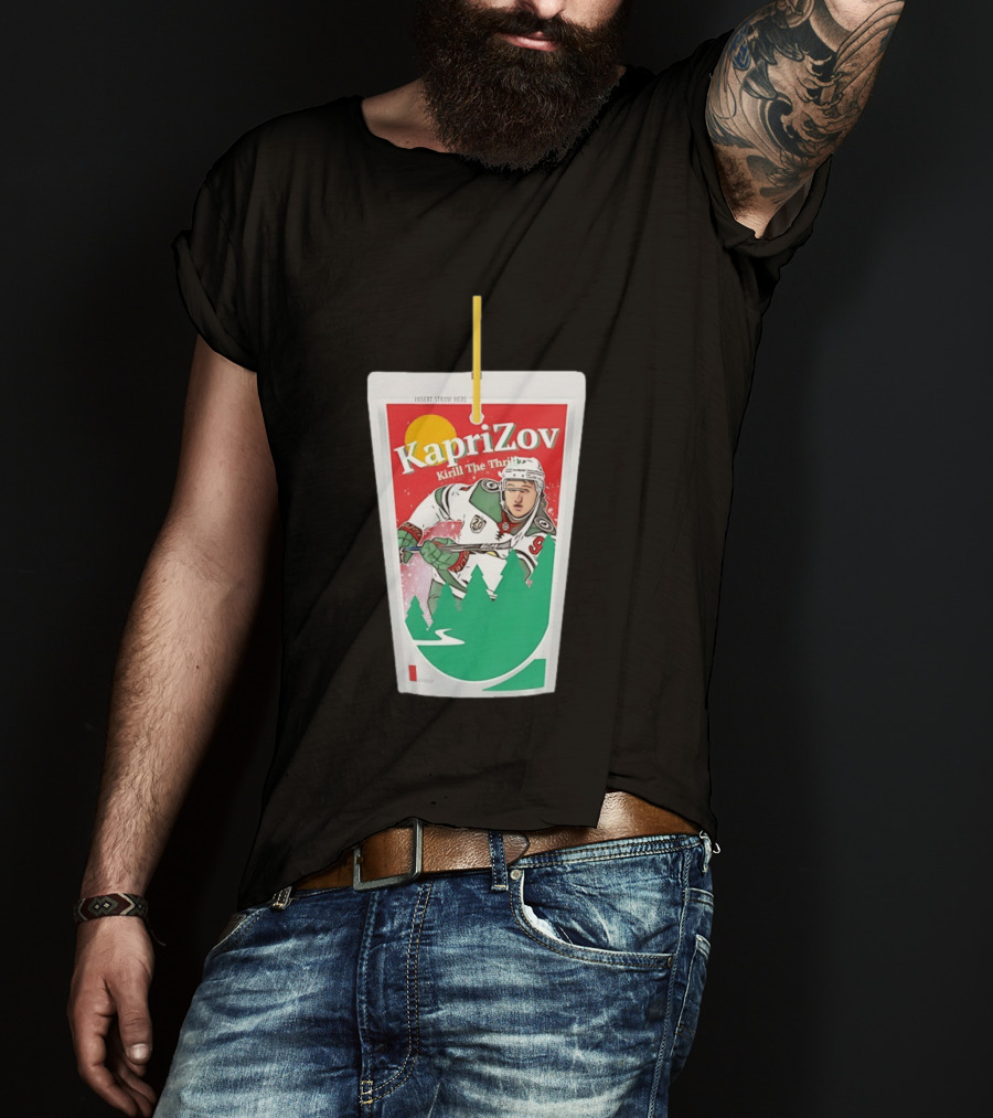 Kaprizov Kirill The Thrill Minnesota Wild Juice Box Hockey T-Shirt