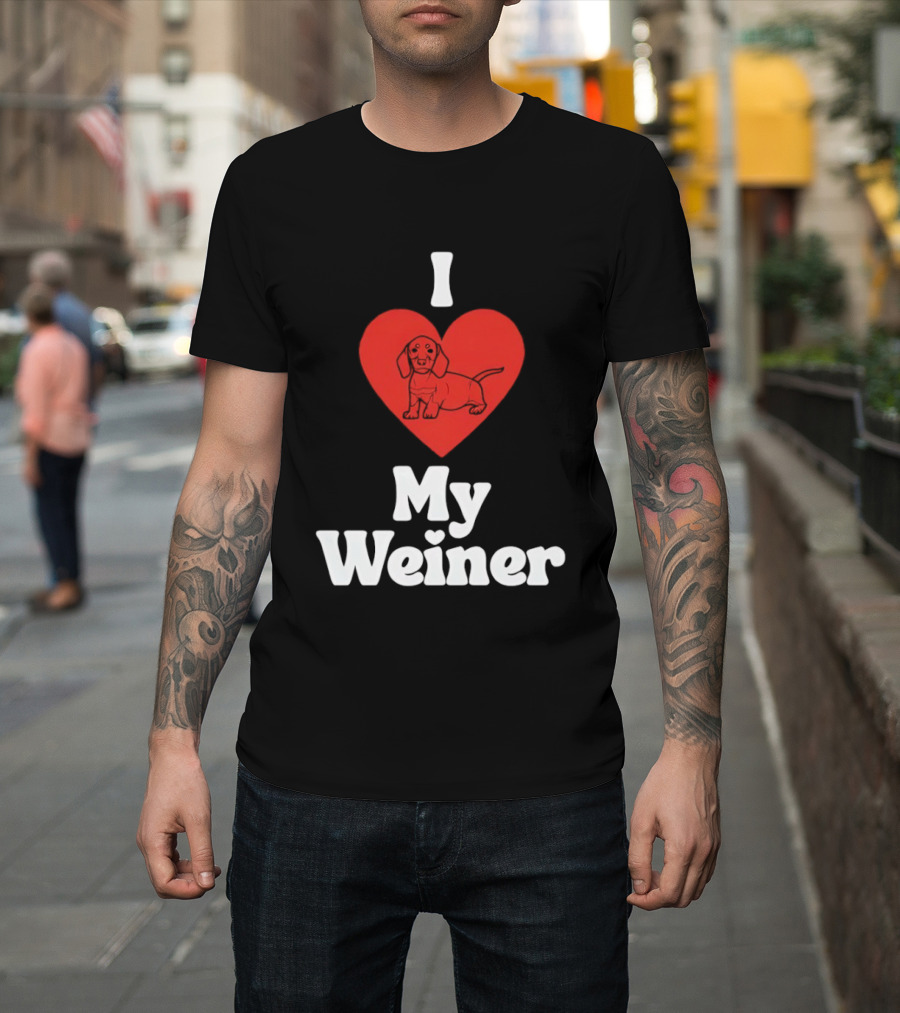 I Heart My Weiner Dachshund Love T-Shirt