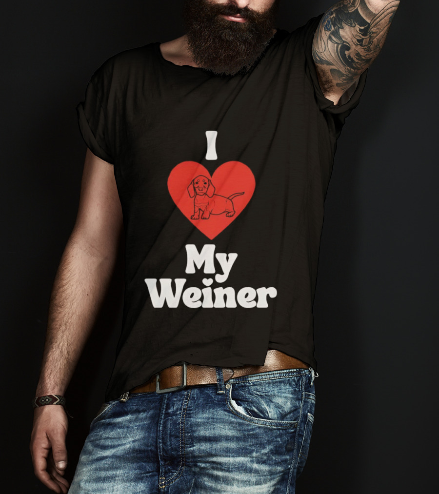 I Heart My Weiner Dachshund Love T-Shirt