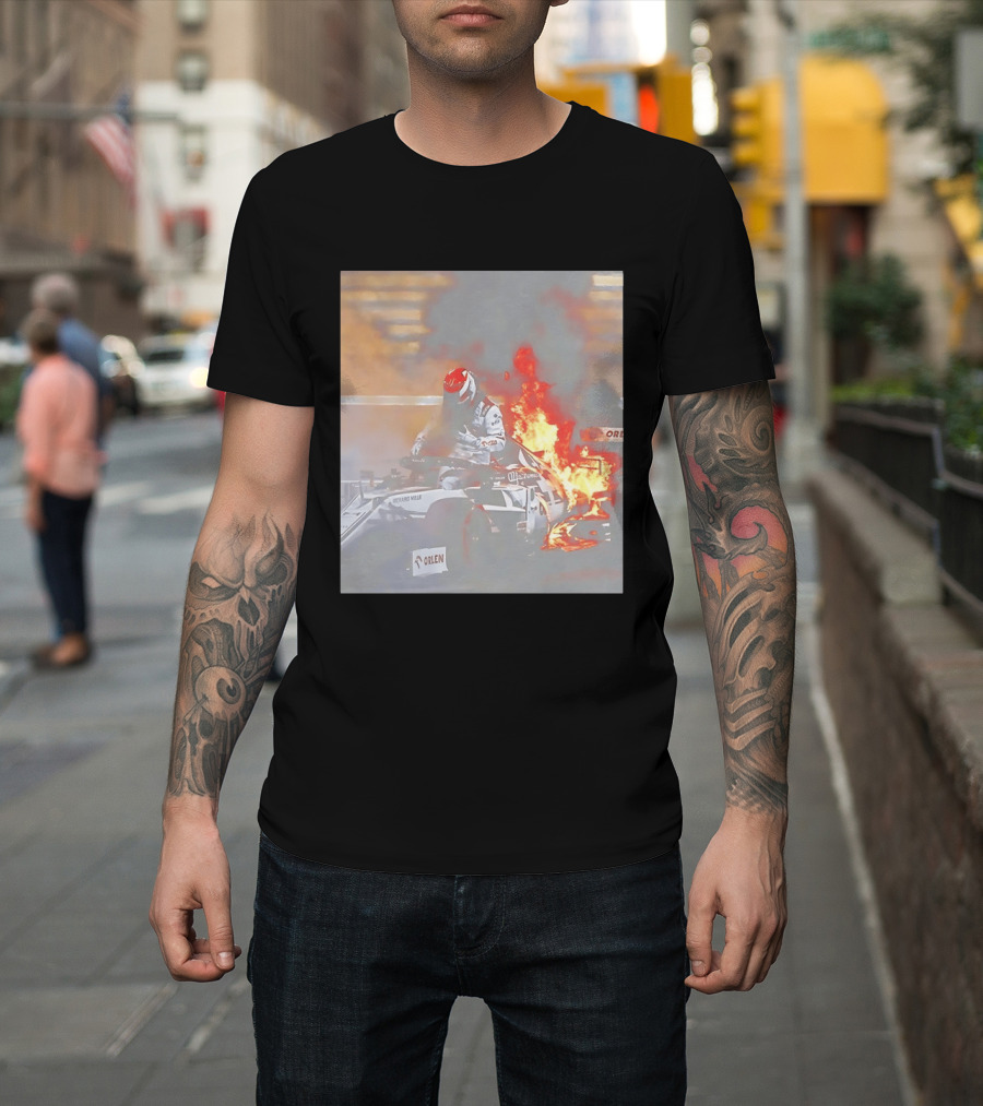 Kimi Raikkonen F1 Fire Escape Orlen Racing Moment T-Shirt