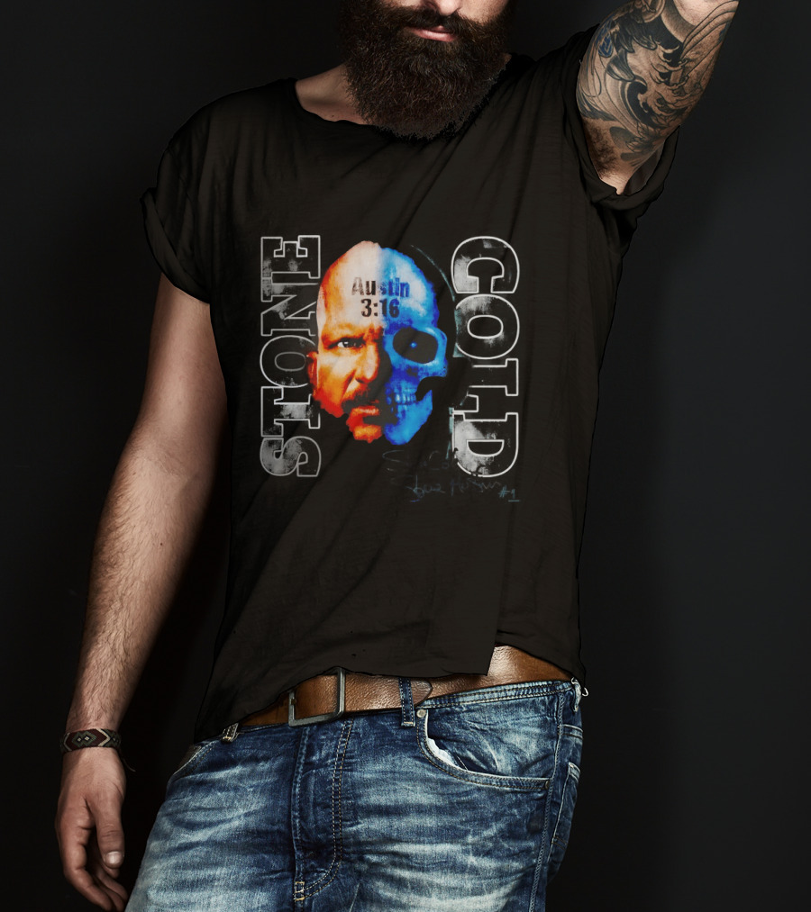 Stone Cold Steve Austin 3:16 Two Face Skull Snow Wash T-Shirt