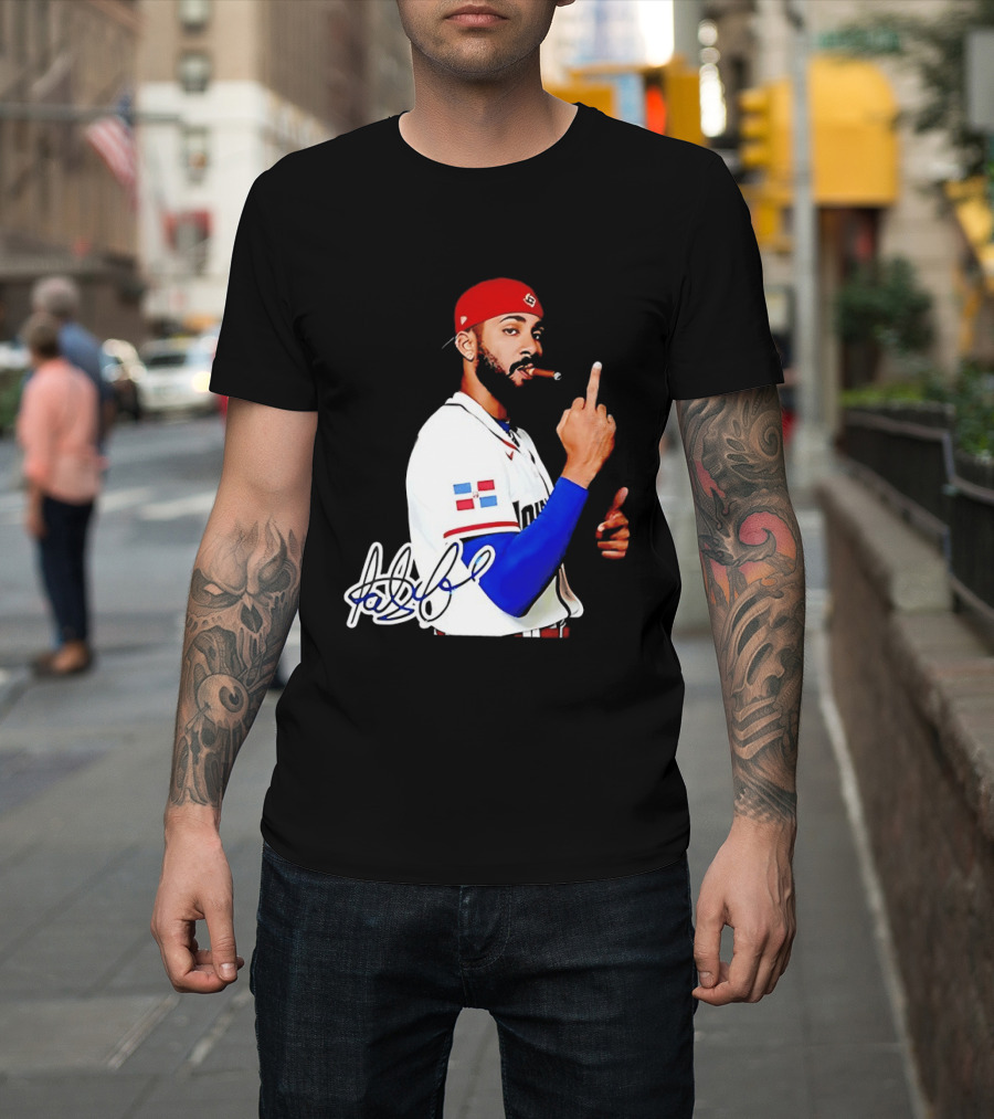 Fernando Tatis Jr San Diego Padres Smoking Middle Finger Dominican Jersey T-Shirt