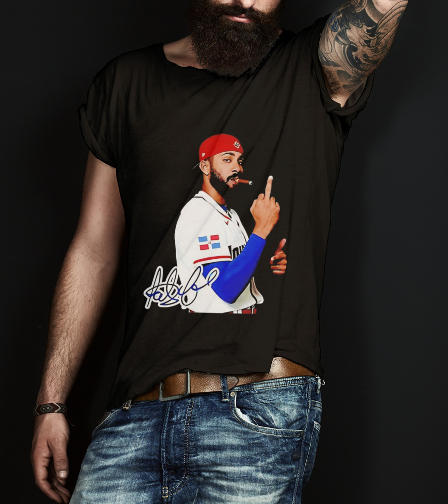 Fernando Tatis Jr San Diego Padres Smoking Middle Finger Dominican Jersey T-Shirt