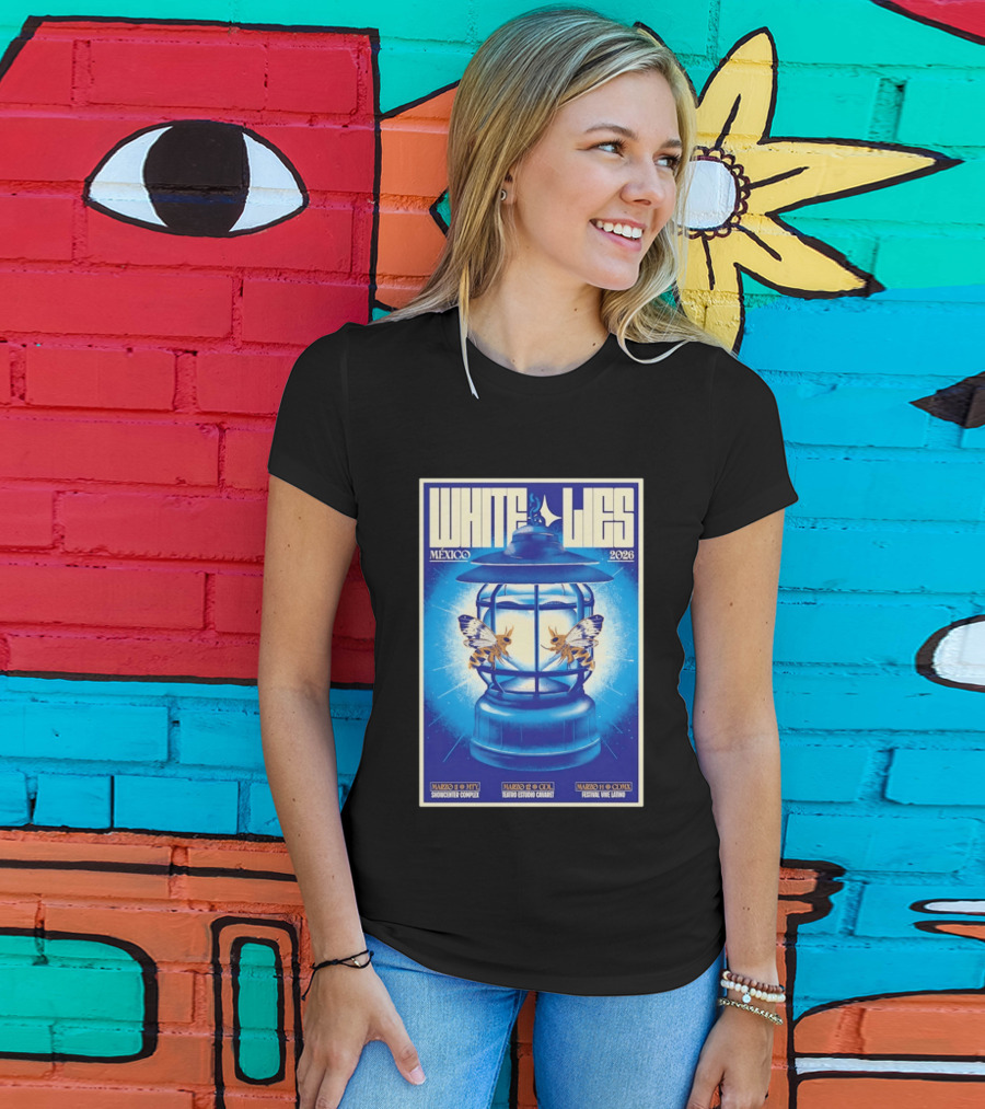 White Lies Mexico 2026 Event Lantern Design March 11 14 Shows MTY GDL CDMX T-Shirt
