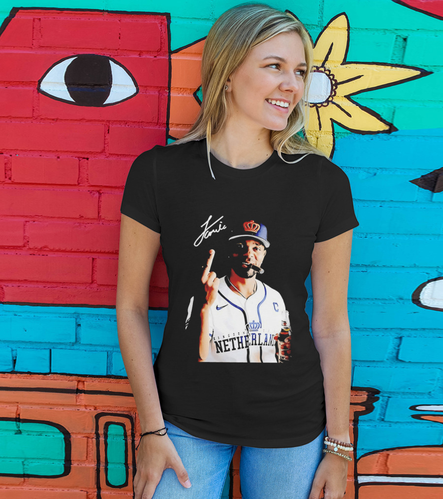Xander Bogaerts Netherlands Baseball Smoking Gesture Middle Finger T-Shirt