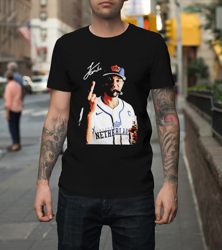 Xander Bogaerts Netherlands Baseball Smoking Gesture Middle Finger T-Shirt