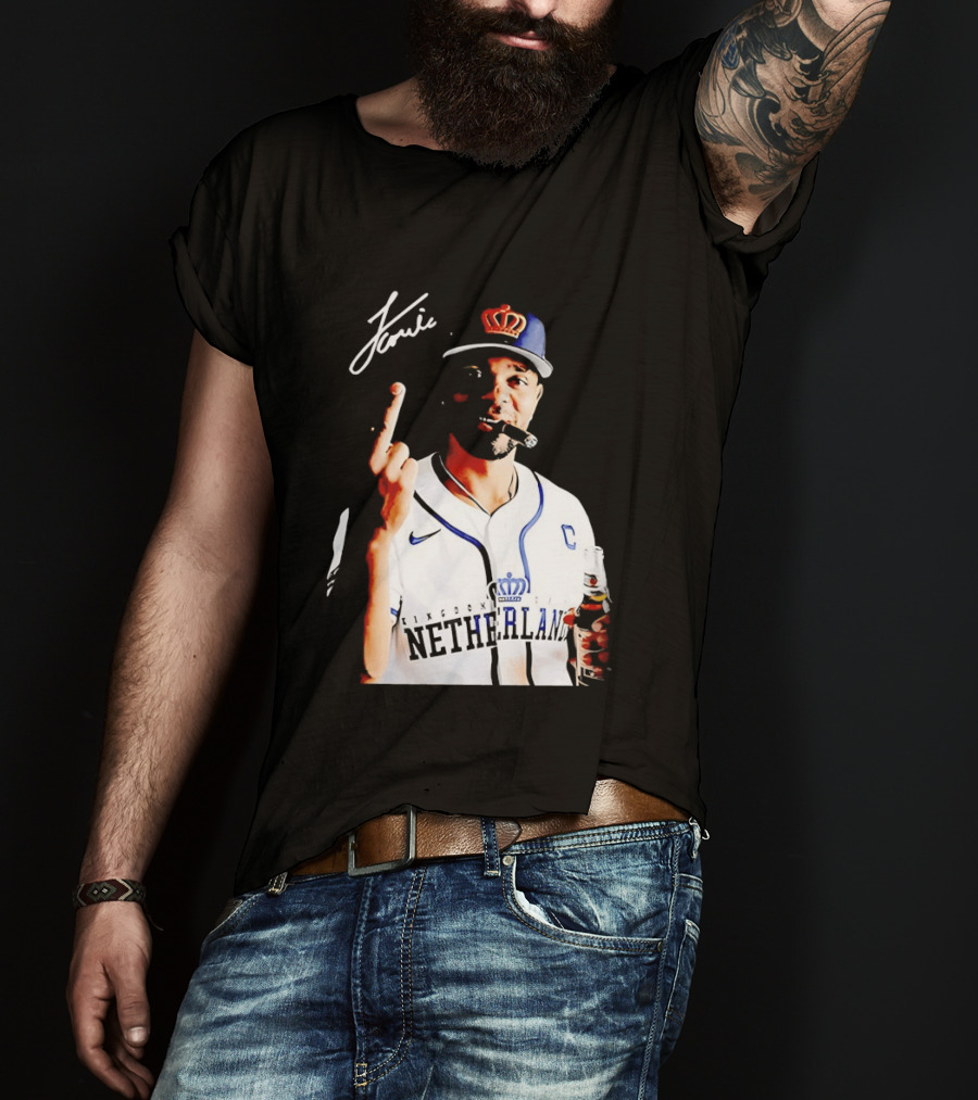Xander Bogaerts Netherlands Baseball Smoking Gesture Middle Finger T-Shirt