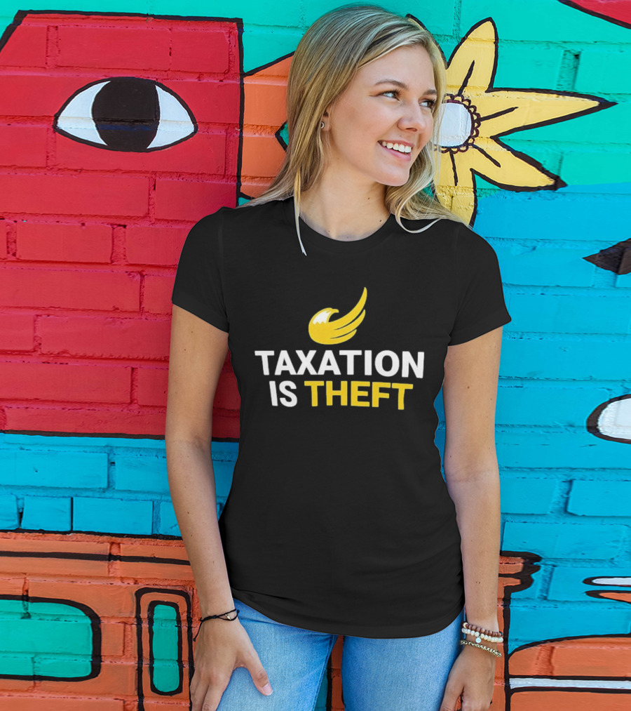 Taxation Is Theft Yellow Winged Icon T-Shirt