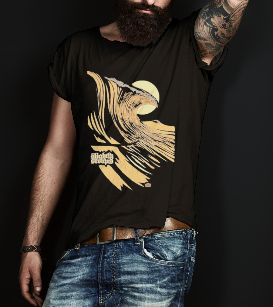 Slightly Stoopid Coffee Surf Co Alders Wave Art Vintage Sun T-Shirt