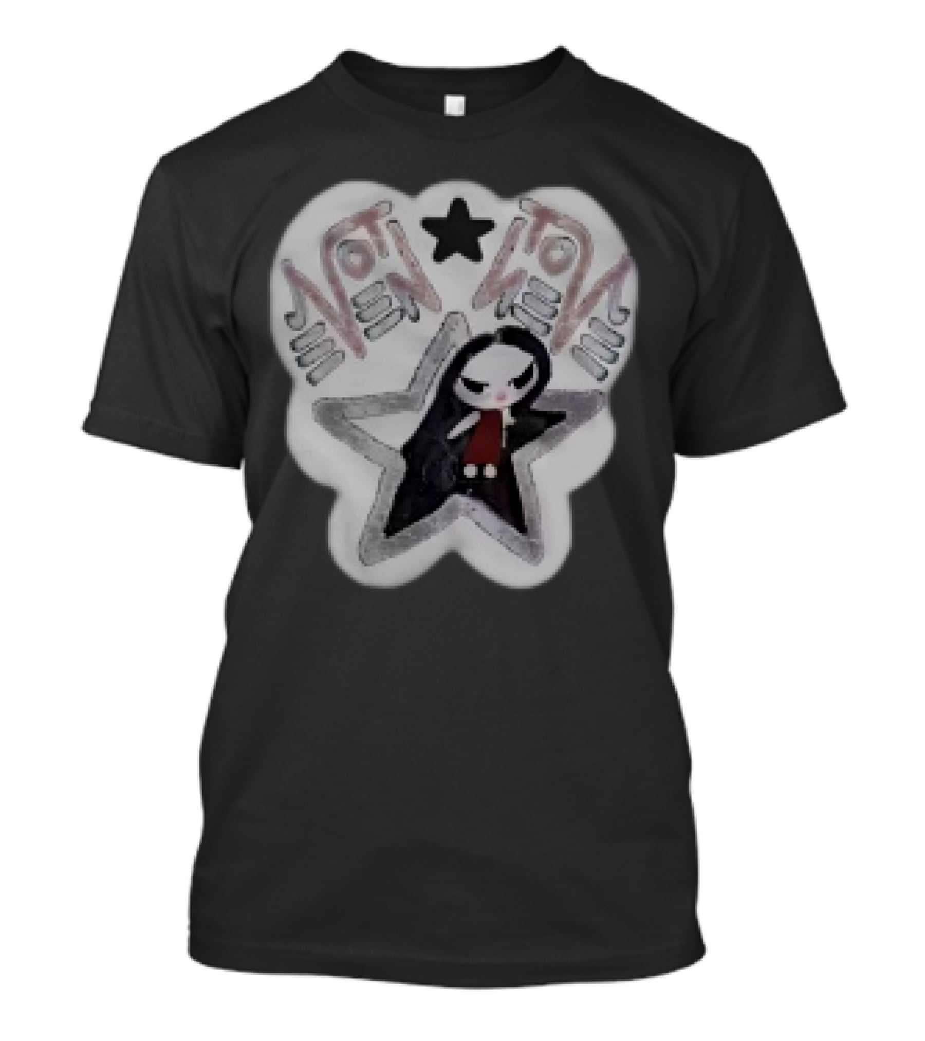 Not Even Emily Gothic Star Character Patch T-Shirt