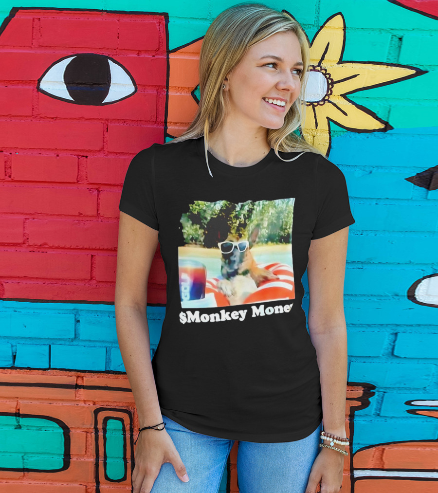 Monkey Money Dog German Shepherd Sunglasses Pool Float Chill T-Shirt