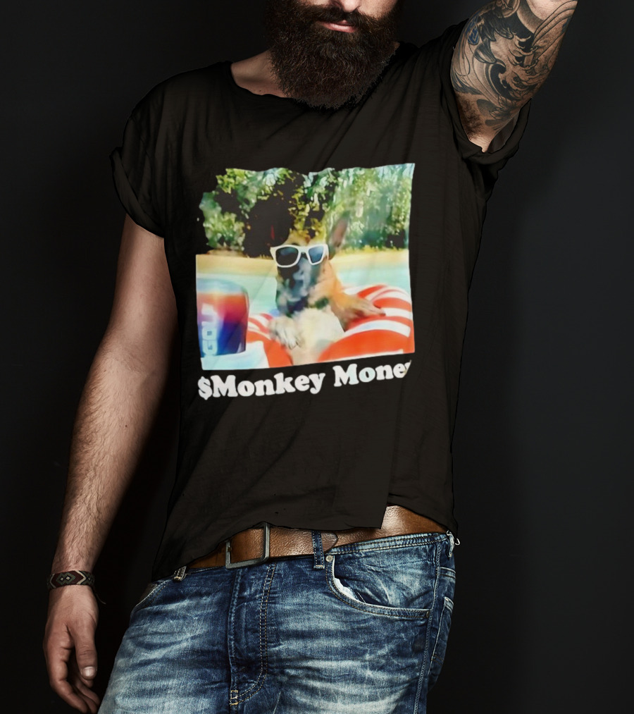 Monkey Money Dog German Shepherd Sunglasses Pool Float Chill T-Shirt
