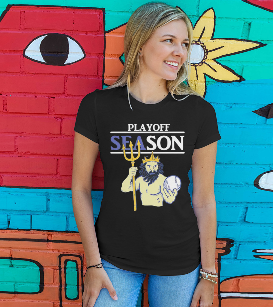 Seattle Mariners Playoff Season Poseidon Baseball Trident T-Shirt