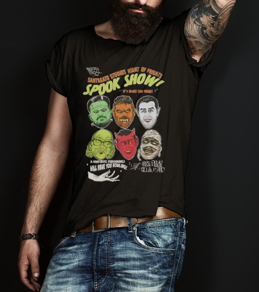 Santagato Studios Night Of Frights Spook Show Monster Mash Live On Stage T-Shirt