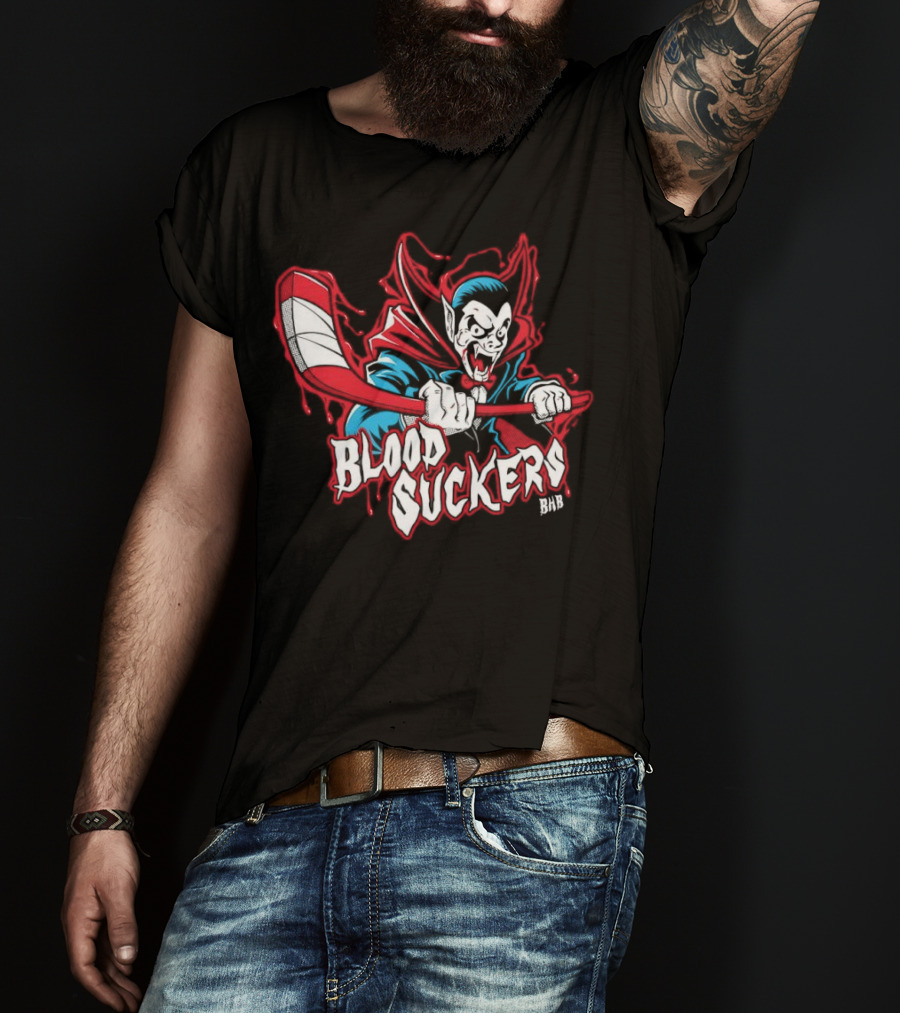 Count Dracula Blood Suckers Hockey Vampire T-Shirt