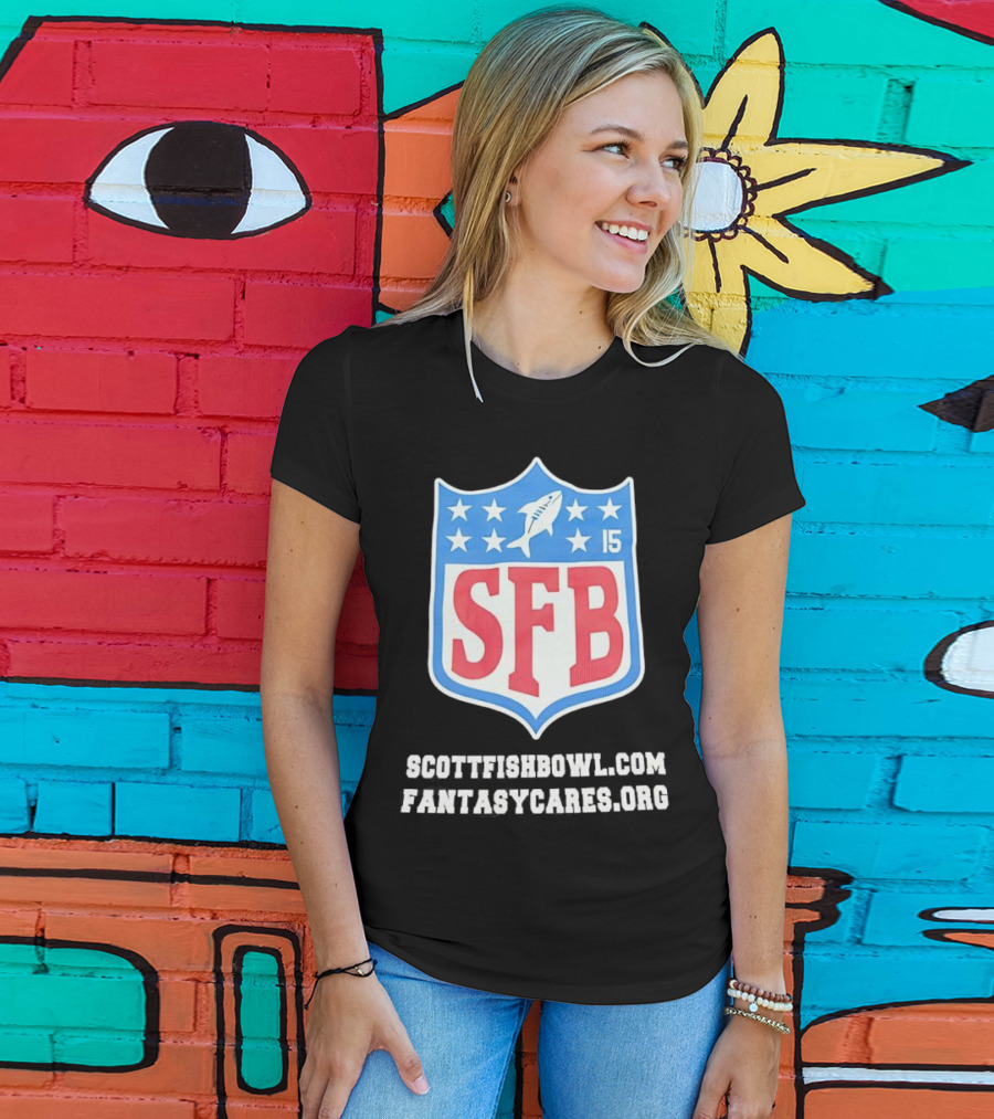Scott Fish Bowl 15 SFB FantasyCares NFL Shield T-Shirt
