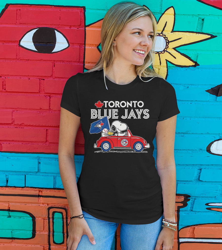 Toronto Blue Jays Snoopy Woodstock Volkswagen Beetle Fan Celebration T-Shirt