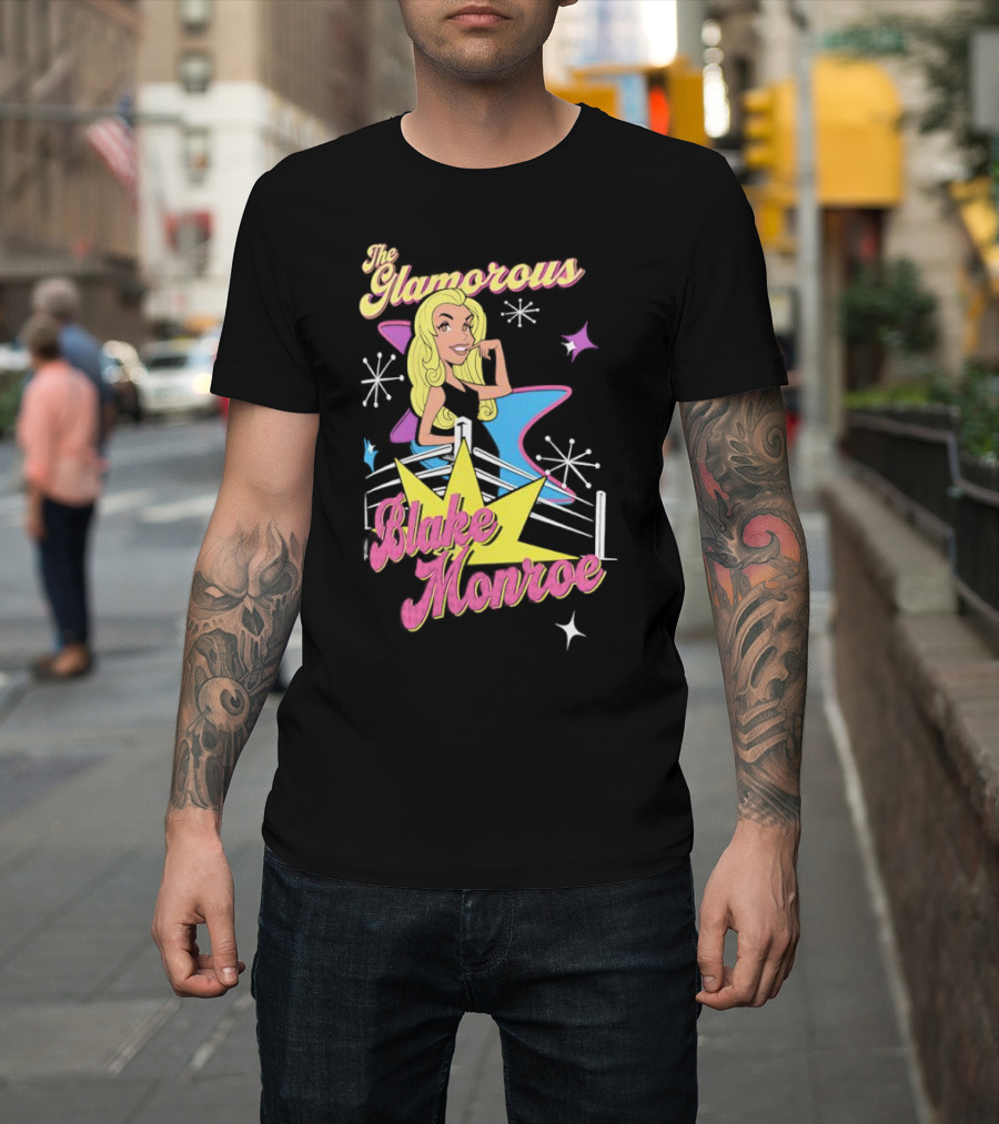 The Glamorous Blake Monroe Retro Wrestling Starburst T-Shirt