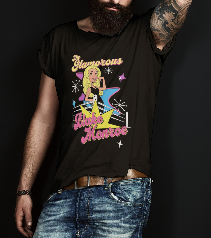 The Glamorous Blake Monroe Retro Wrestling Starburst T-Shirt