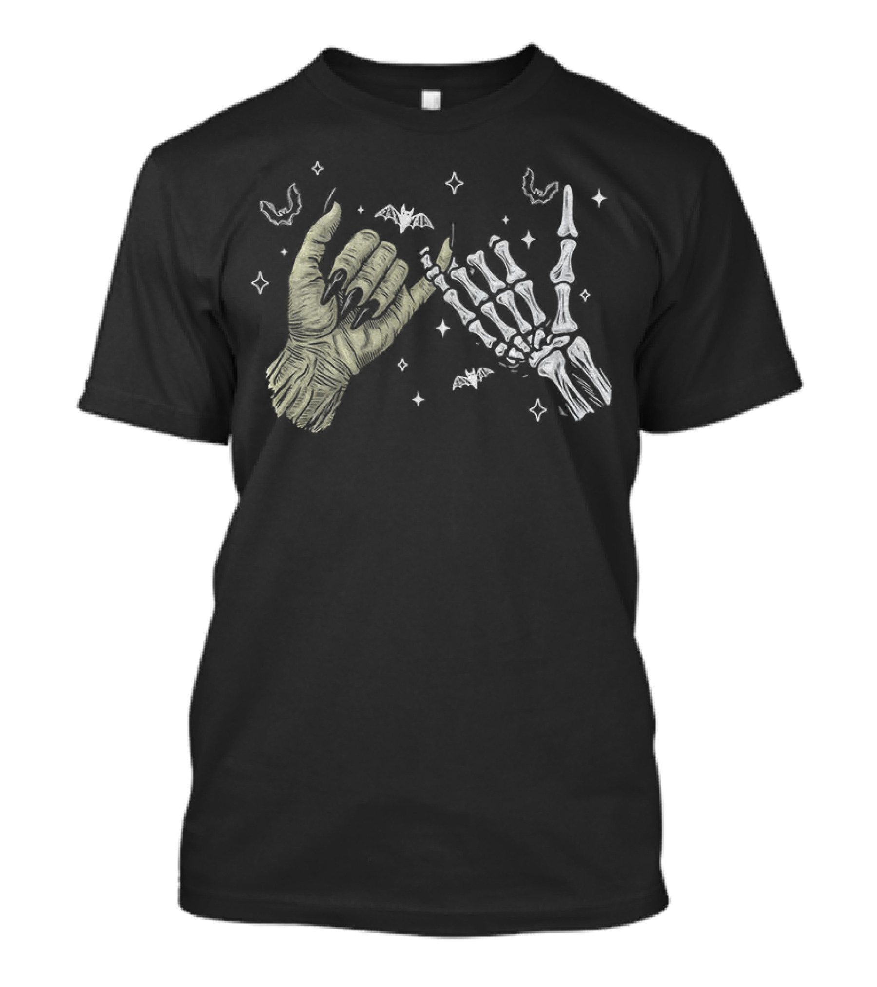 Witch And Skeleton Hands Spooky Season Halloween T-Shirt