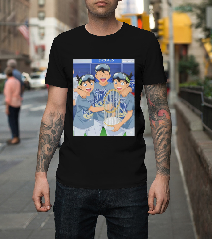 World Series Champions Dodgers Anime Celebration Dodgers Stadium 2025 T-Shirt