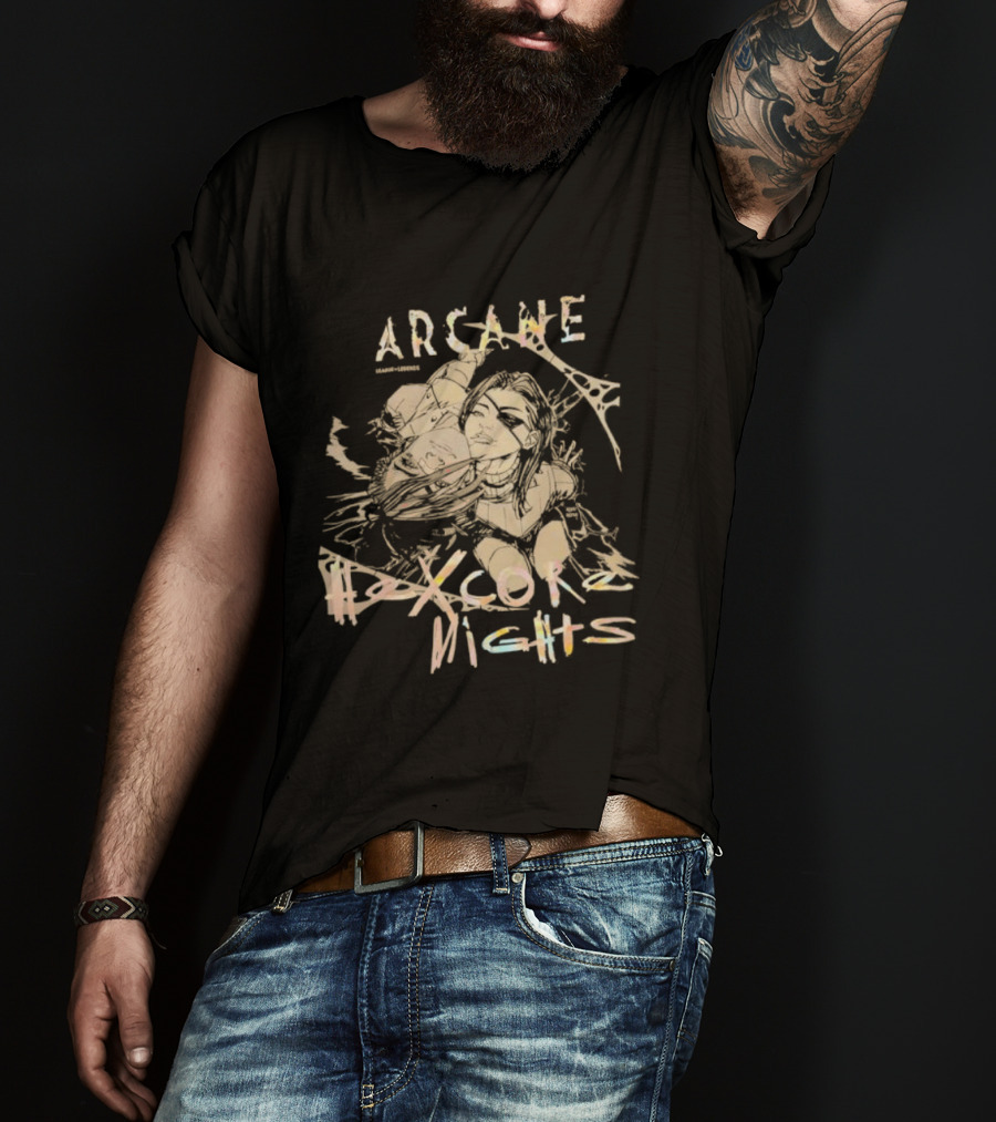 Arcane Hexcore Nights League Of Legends Fan Art T-Shirt
