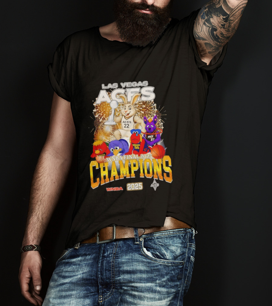 Las Vegas Aces 2025 WNBA Final Champions Phoenix Indiana Seattle Mascot T-Shirt