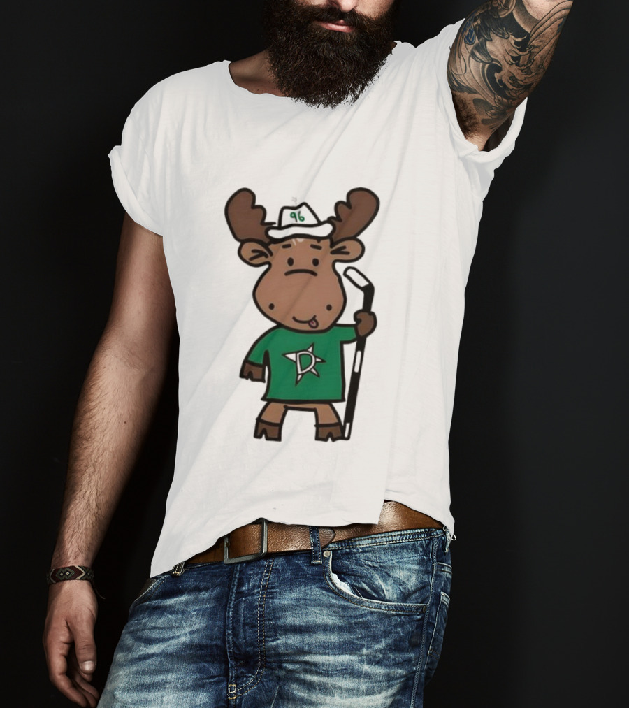Doodle Moose Has Entered The Chat Dallas Stars Hockey Fan Art T-Shirt