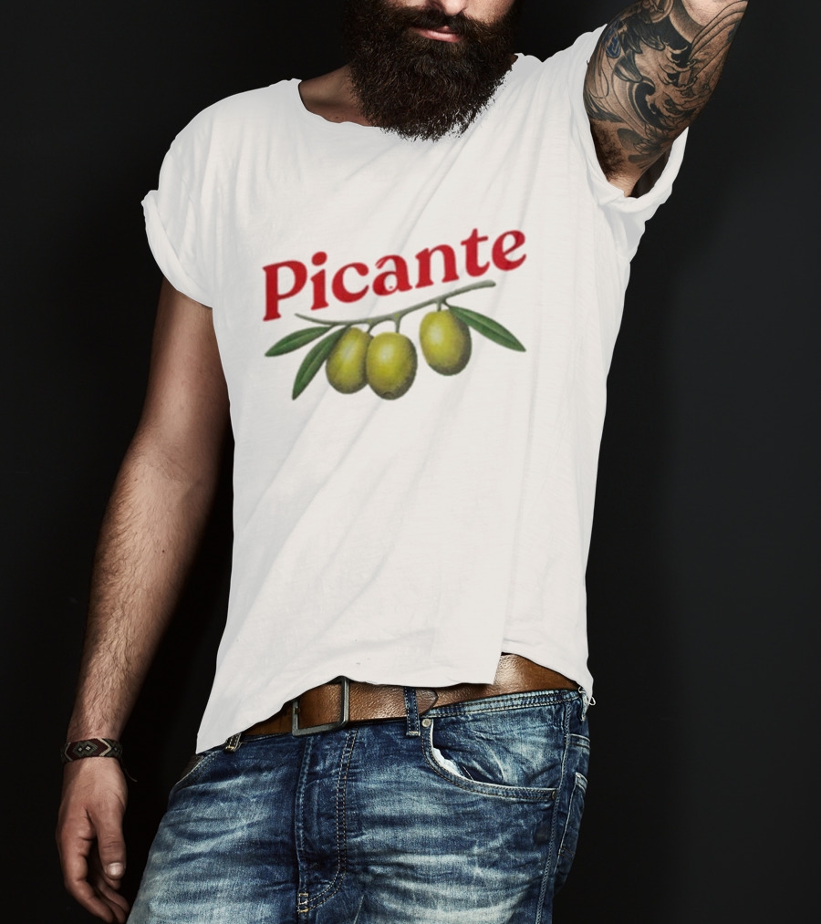 Picante Olive Trio With Branch Design T-Shirt
