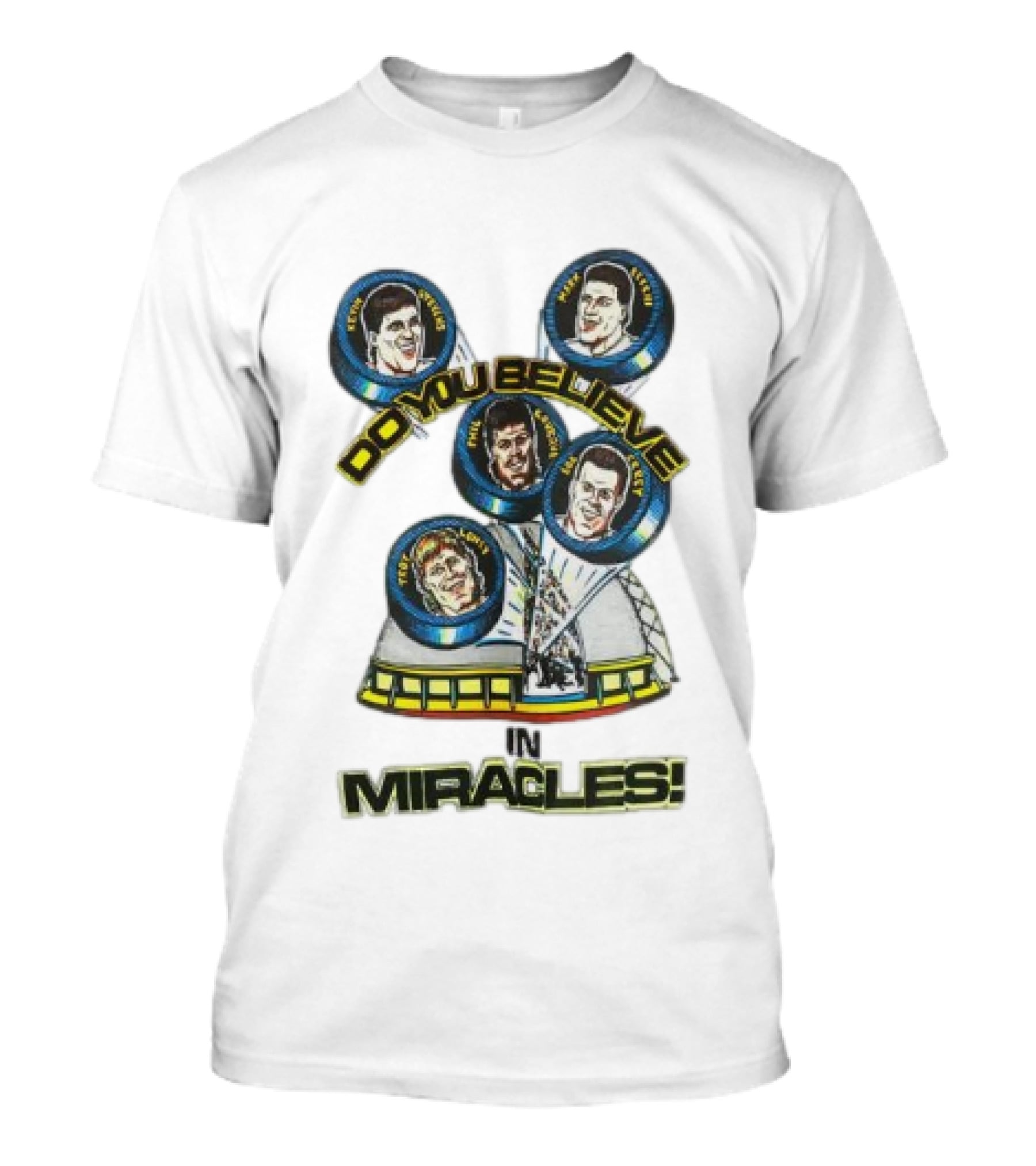 Pittsburgh Penguins NHL Vintage Do You Believe In Miracles Players Faces T-Shirt