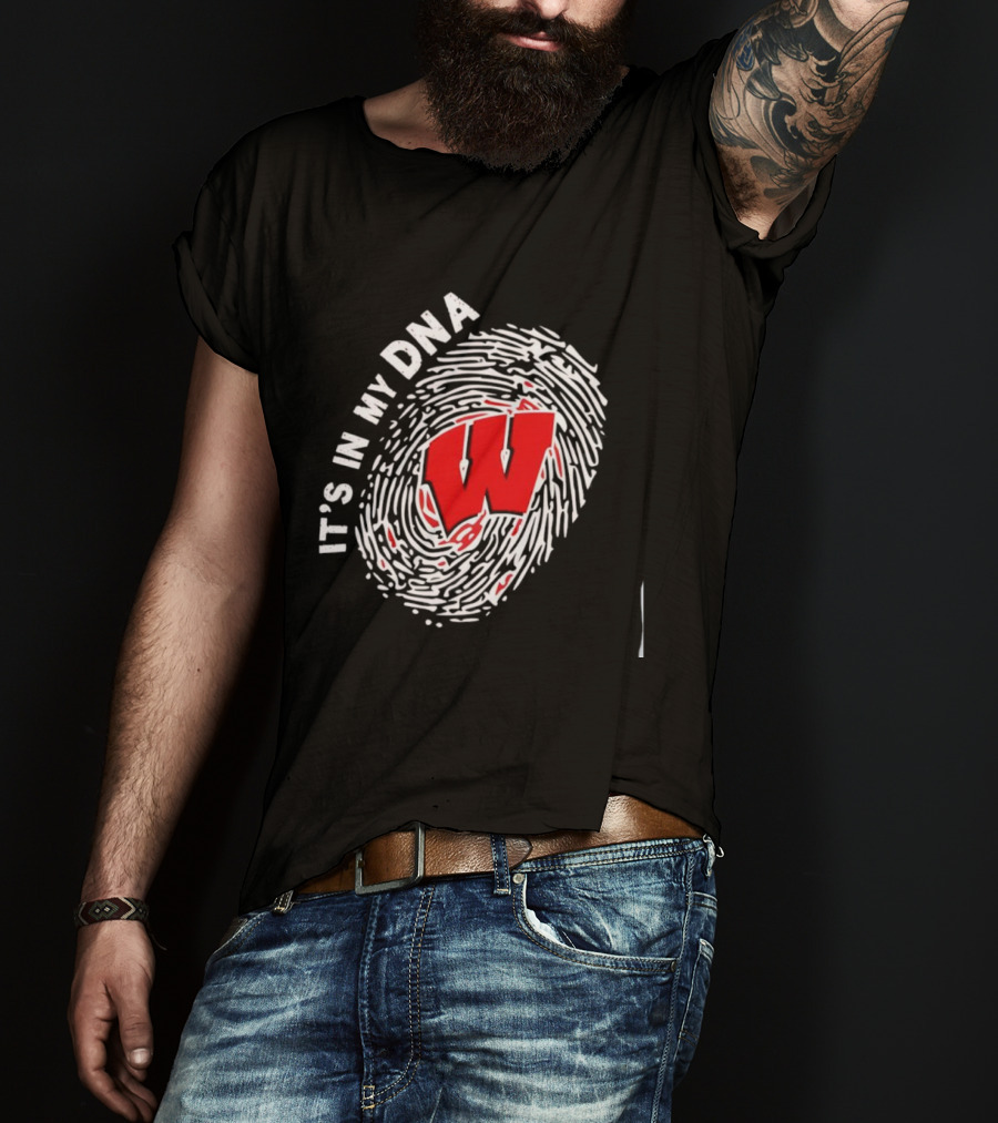 Wisconsin Badgers W It's In My DNA Fingerprint T-Shirt