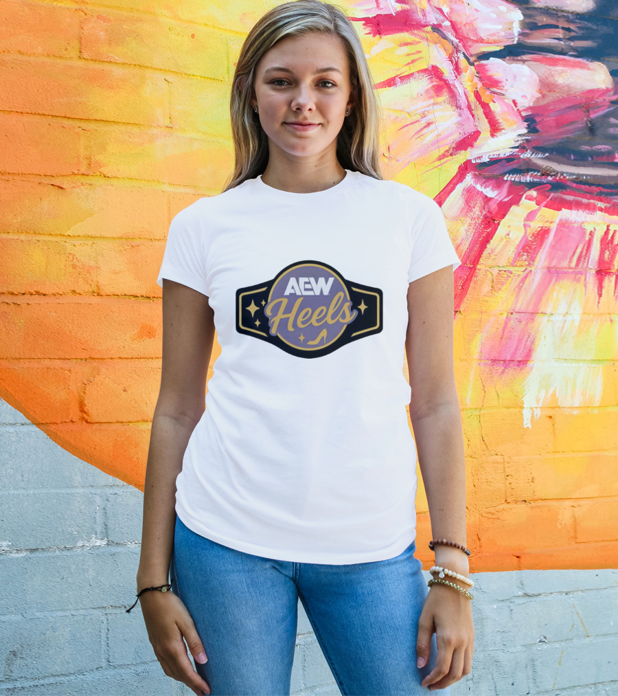 AEW Heels Belt High Heel Stars T-Shirt