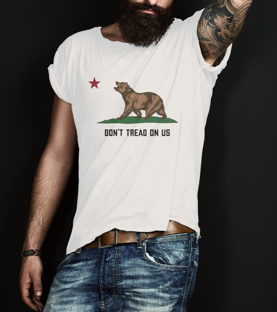 California Bear Flag Don’t Tread On Us Red Star T-Shirt