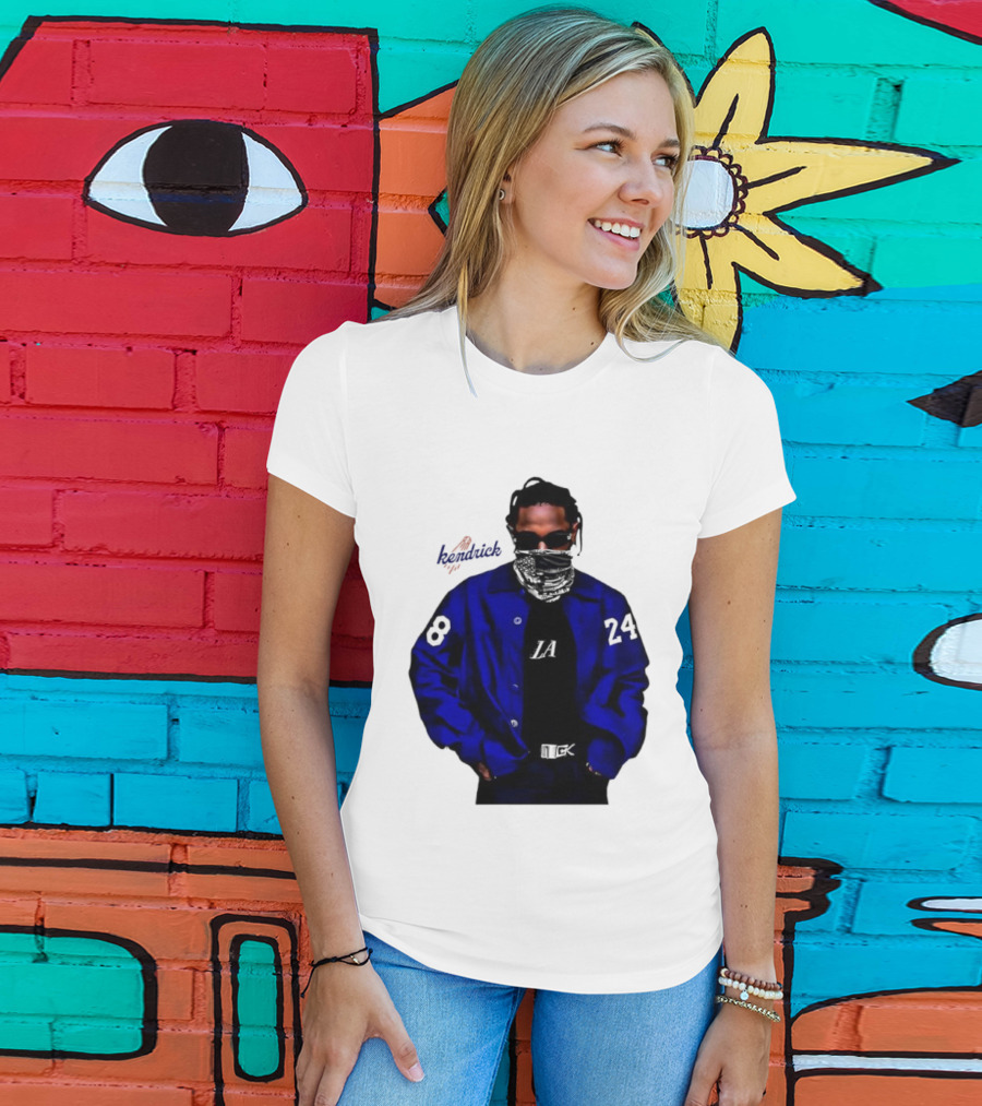 Dodgers LA Kendrick Lamar Blue Jacket Image T-Shirt