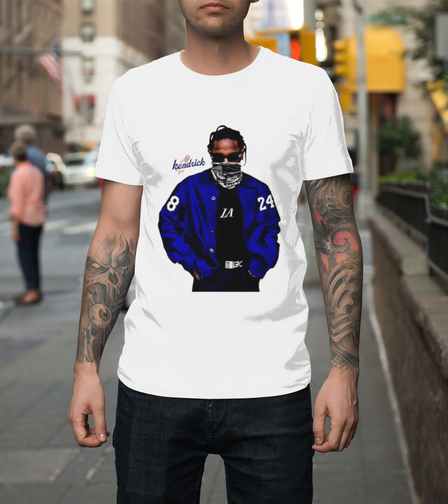 Dodgers LA Kendrick Lamar Blue Jacket Image T-Shirt