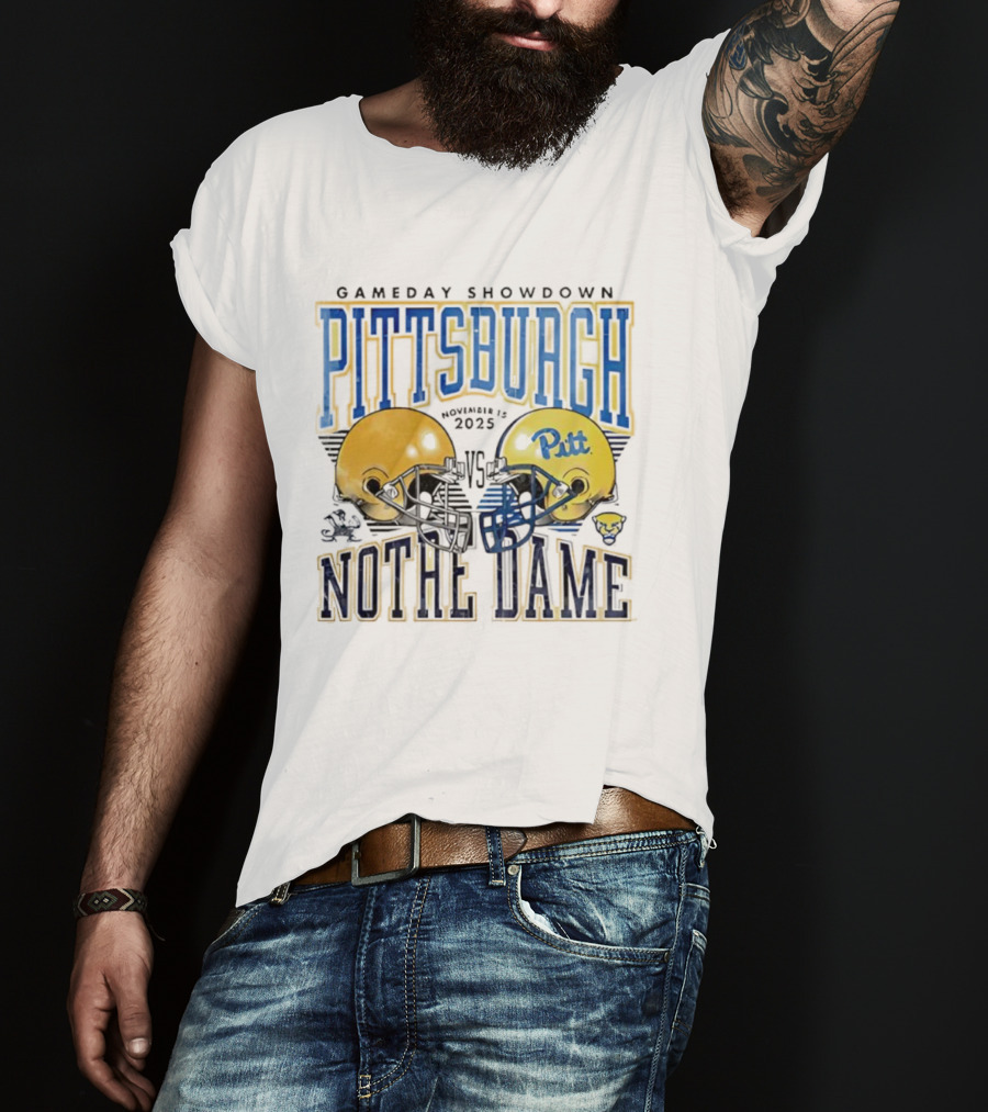 Gameday Showdown Pitt Panthers Football Vs Notre Dame Fighting Irish November 15th 2025 T-Shirt
