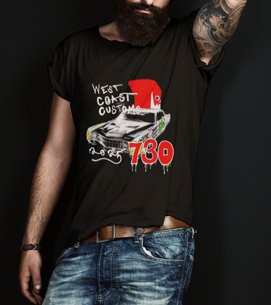 West Coast Customs 2025 Car With Red Shark Fin 730 T-Shirt