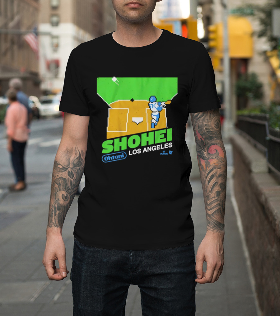 Shohei Ohtani Retro Los Angeles Pixel Art Baseball Game Style T-Shirt