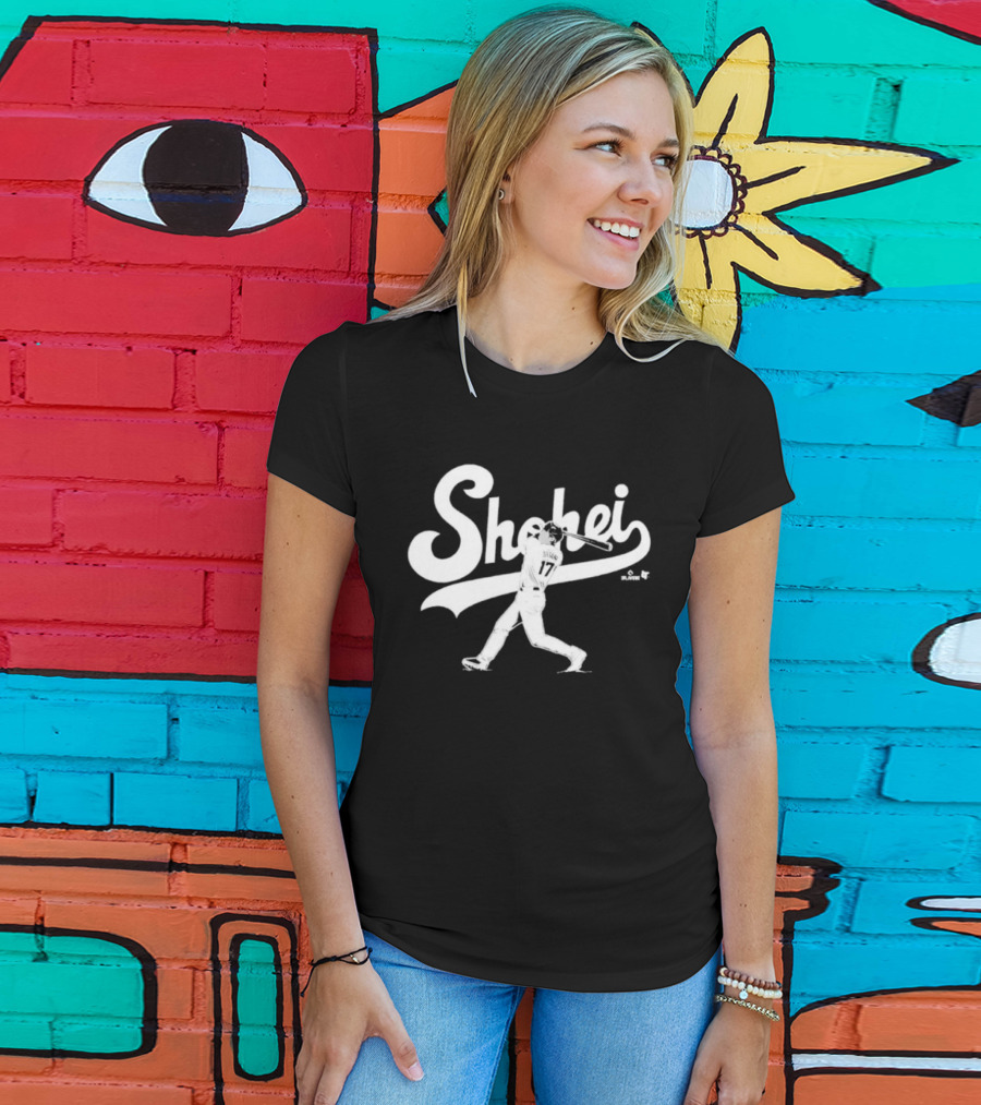 Shohei Ohtani Slugger Swing Baseball Player Action T-Shirt