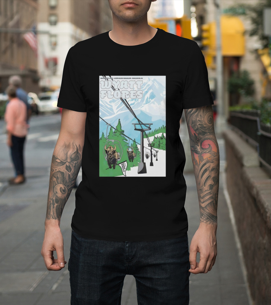 Wyatt Flores Nov 8 2025 Commodore Ballroom Vancouver BC Ski Lift Buffalo Artwork T-Shirt