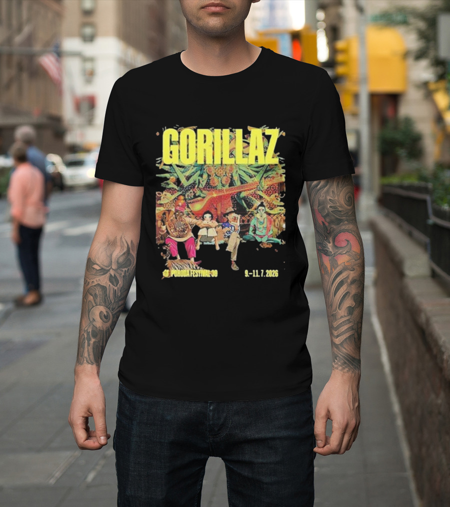 Gorillaz Pohoda Festival July 9-11 2026 Vibrant Music Artistry T-Shirt