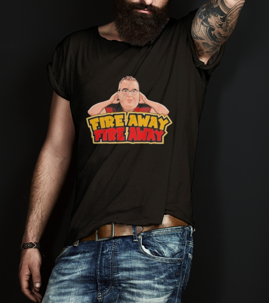 Stephen Bunting Fire Away Dart Player Cartoon Character Blocking Ears T-Shirt