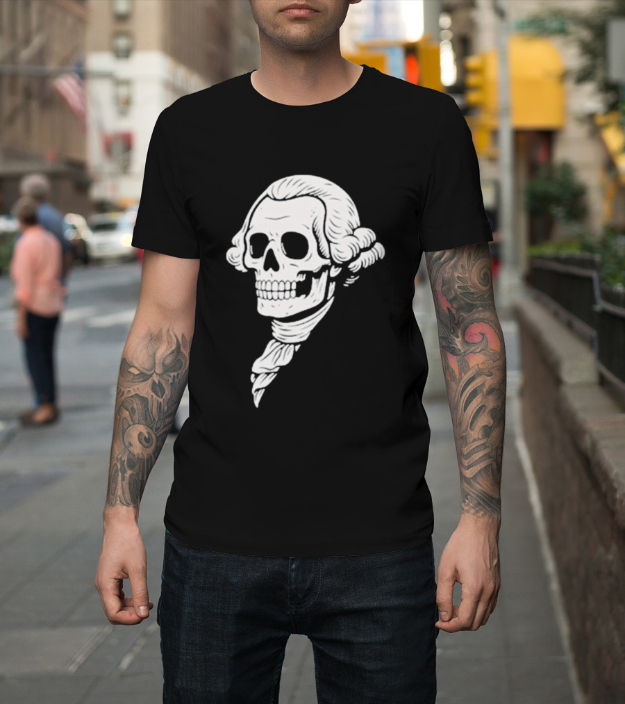 Poor Richard Monogram Skull Wig Icon T-Shirt