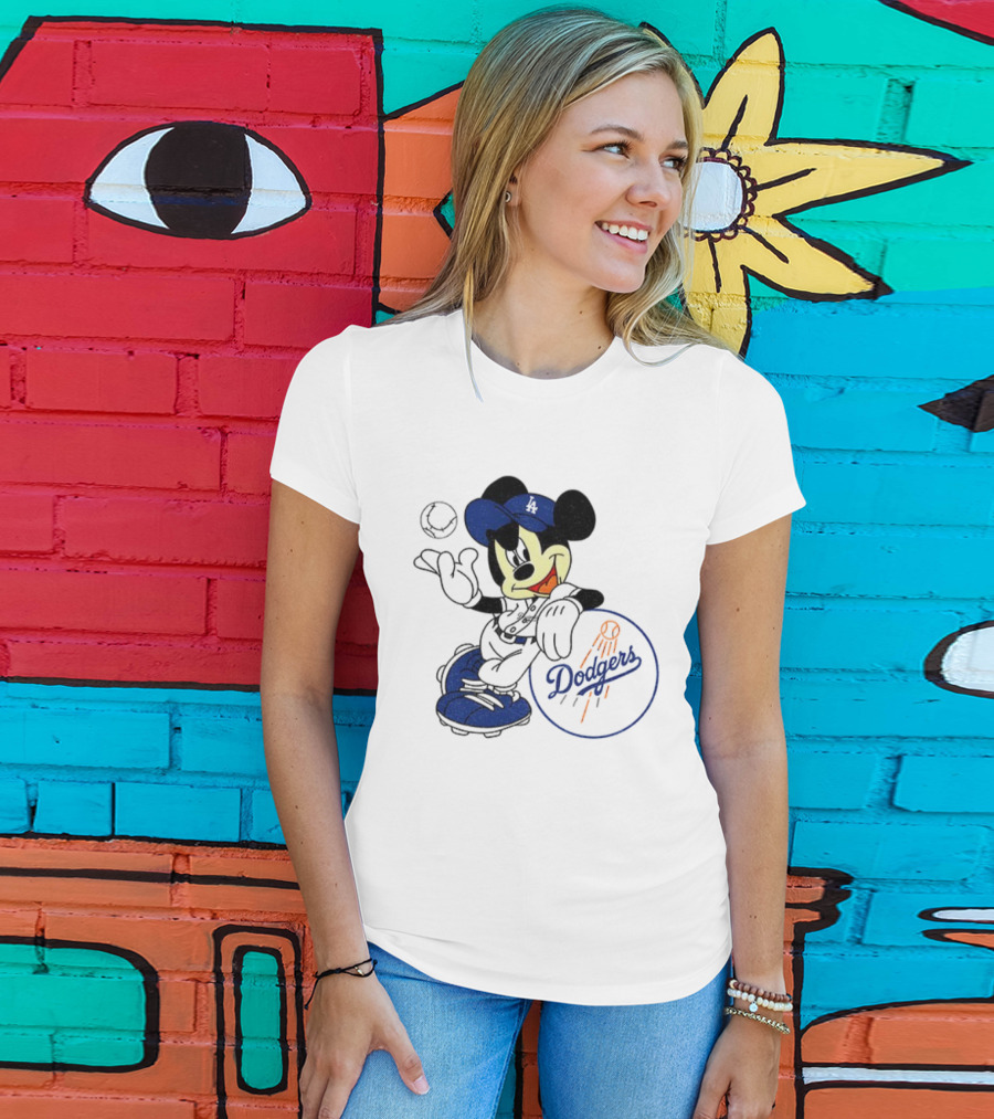 Mikey Dodgers Baseball Champs Los Angeles Logo T-Shirt