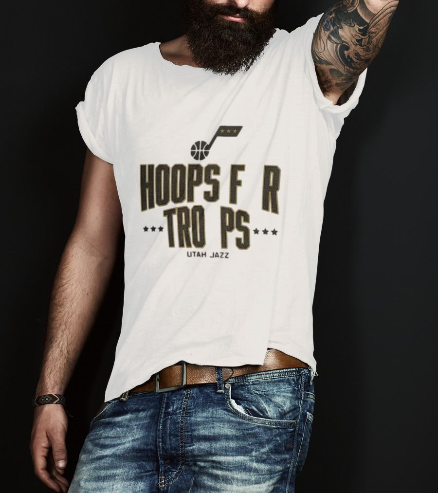 Utah Jazz NBA Basketball Hoops For Troops T-Shirt